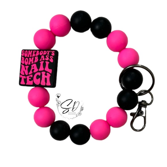 Nail tech Silicone Wristlet Keychain - Picture 2 of 3